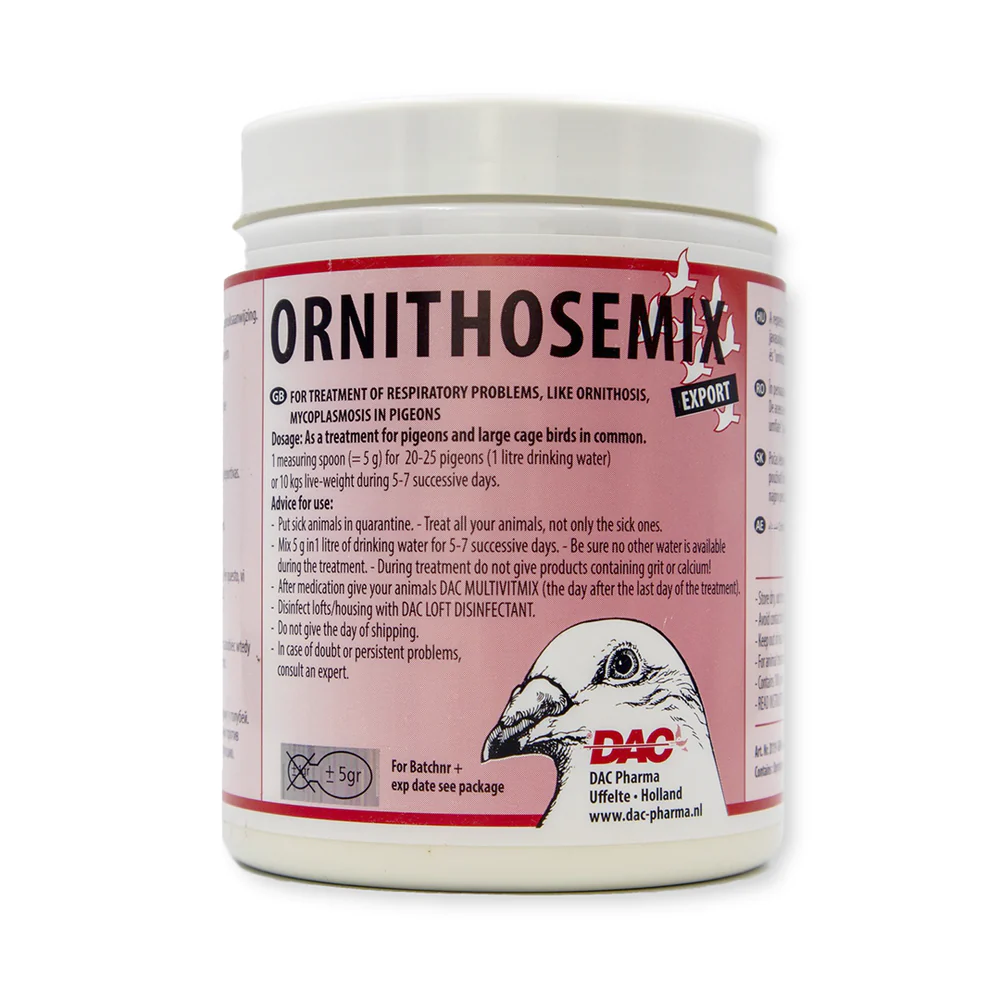 דאק אורניתוסמיקס 100 גרם Ornithosis, Mycoplasmosis עבור מירוצי יונים וציפורים