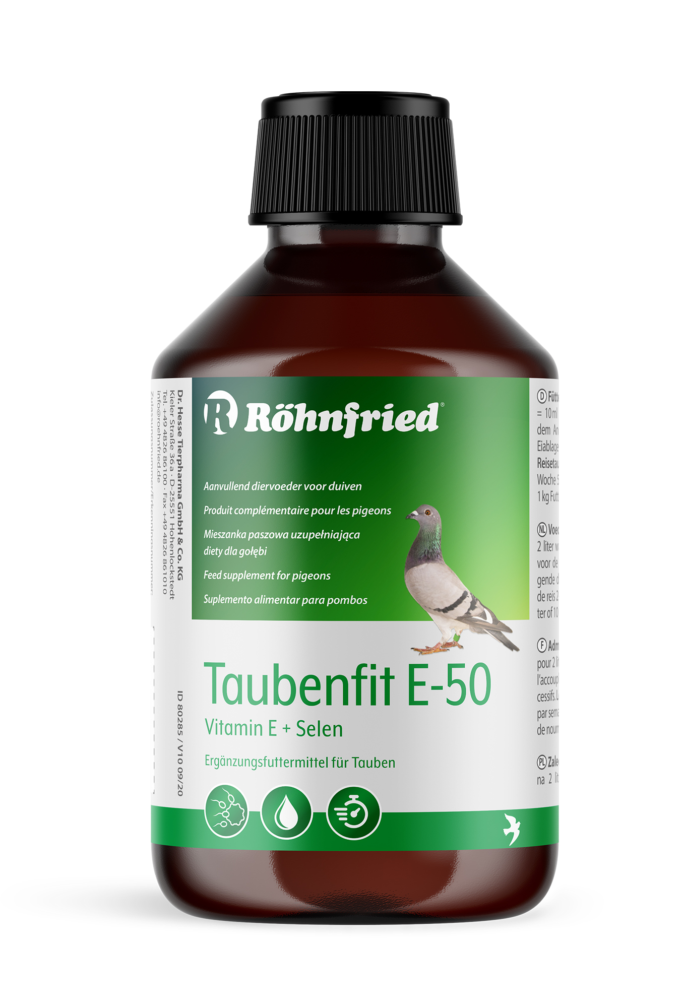 Taubenfit E 50 + סלניום 250 מ"ל ויטמין E לריבוי מרוכז מאת Rohnfried