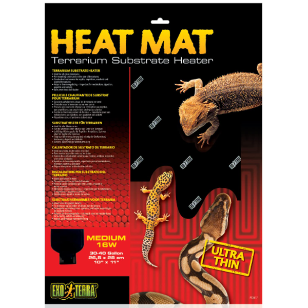 אקזוטרה משטח חימום בינוני (PT2017) Exo Terra Heat Mat For Glass Terrarium 16W
