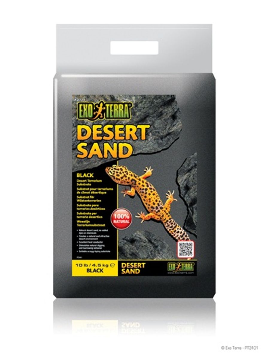 מצע חול מדברי שחור 4.5 ק"ג לזוחלים של אקזוטרה Exo Terra Desert black Sand PT3101