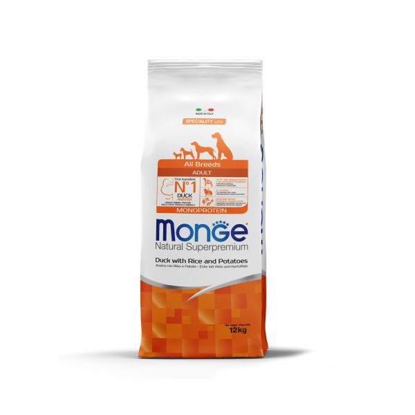 מונג ברווז מדיום בוגר לכלבים בוגרים 12 ק"ג MONGE