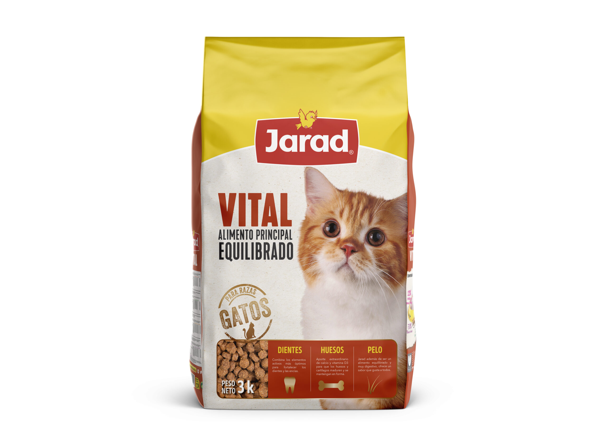 Jarad vital cat food Tri-colour גארד ויטל מזון חתולים בוגרים צבעוני בקר 3 ק"ג