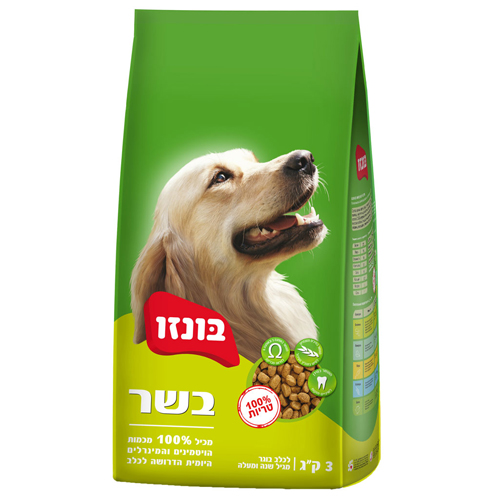 בונזו בשר לכלב 3 ק"ג