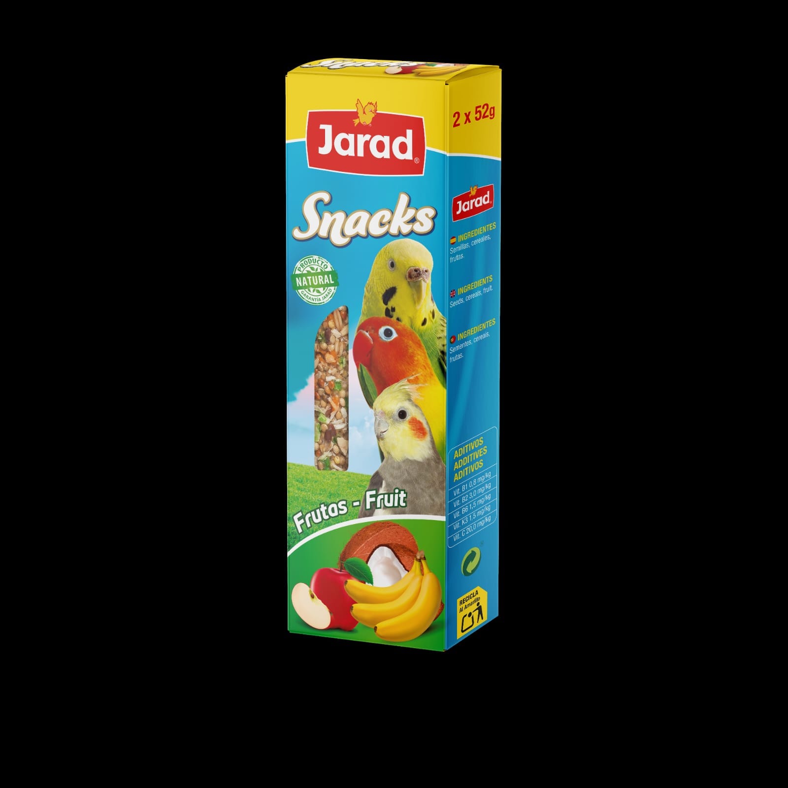 זוג מקלות דבש פירות של JARAD פינוק לתוכים