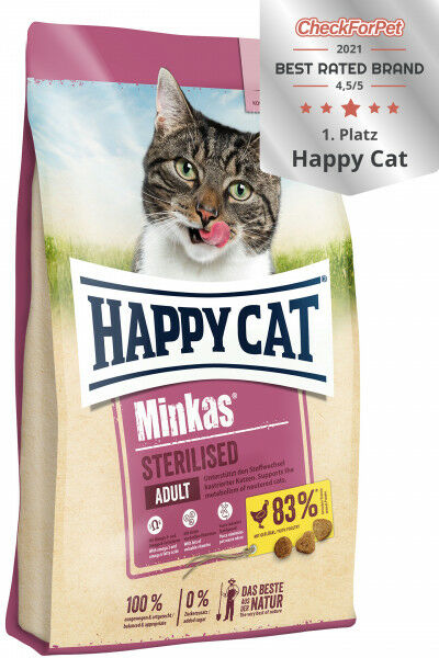 הפי קט מינקס סטרלייז עוף 10 ק"ג לחתולים בוגרים Happy Cat