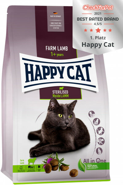 הפי קט סטרלייז טלה 10 ק"ג לחתולים בוגרים Happy Cat