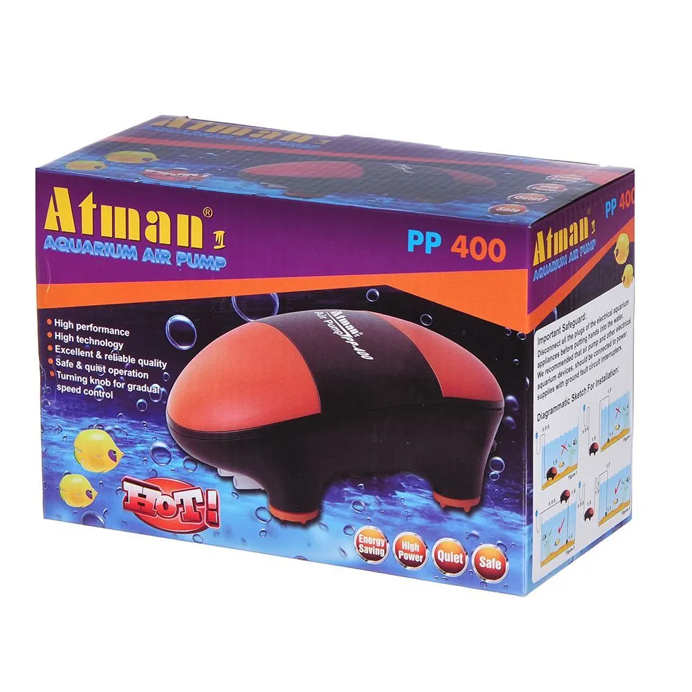 משאבת אוויר 2 יציאות PP400 Atman אטמן