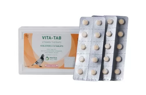 Pantex Vita-Tab ויטמינים וחומצות אמינו מוצרי מירוץ יונים 100 טבליות