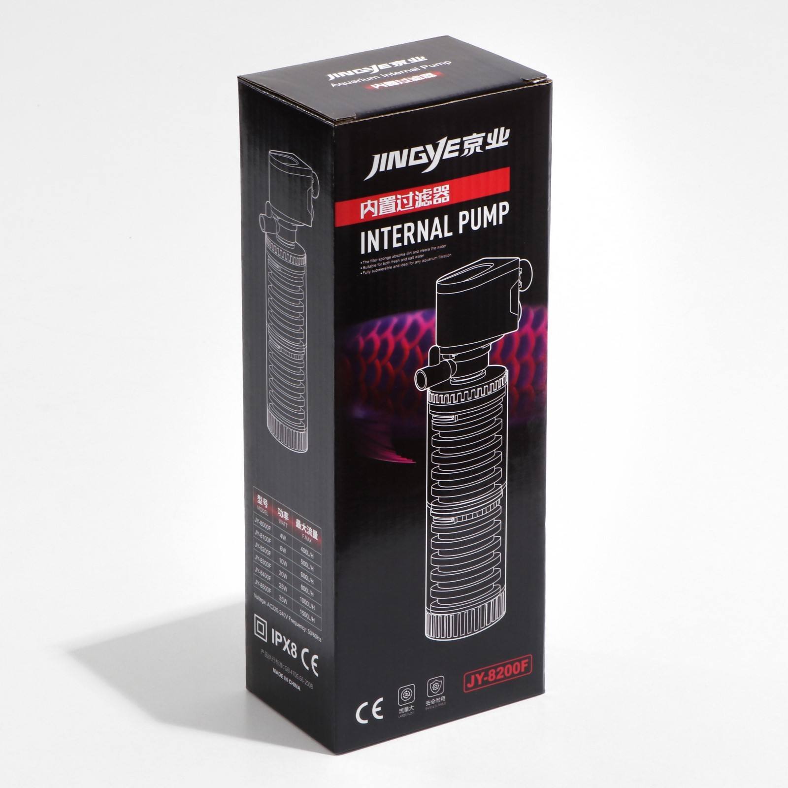 פילטר פנימי 600 ליטר לשעה 2 כוסות דגם JINGYE, JY-8200F – תמונה 6