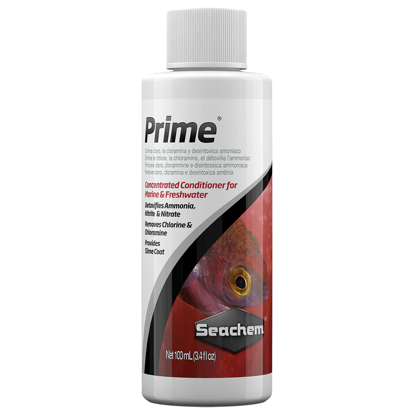 Prime אנטי כלור פריים מרכך מים לאקווריום מים מתוקים ומלוחים 100 מ"ל תוצרת ארה"ב