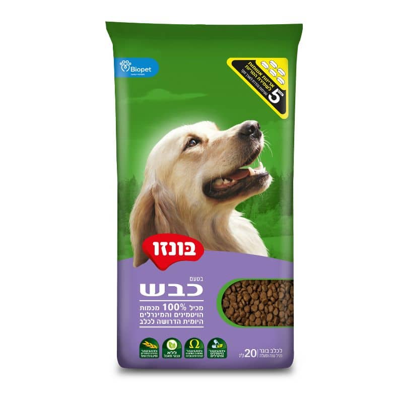 בונזו מזון לכלב בוגר בטעם כבש 20 ק"ג
