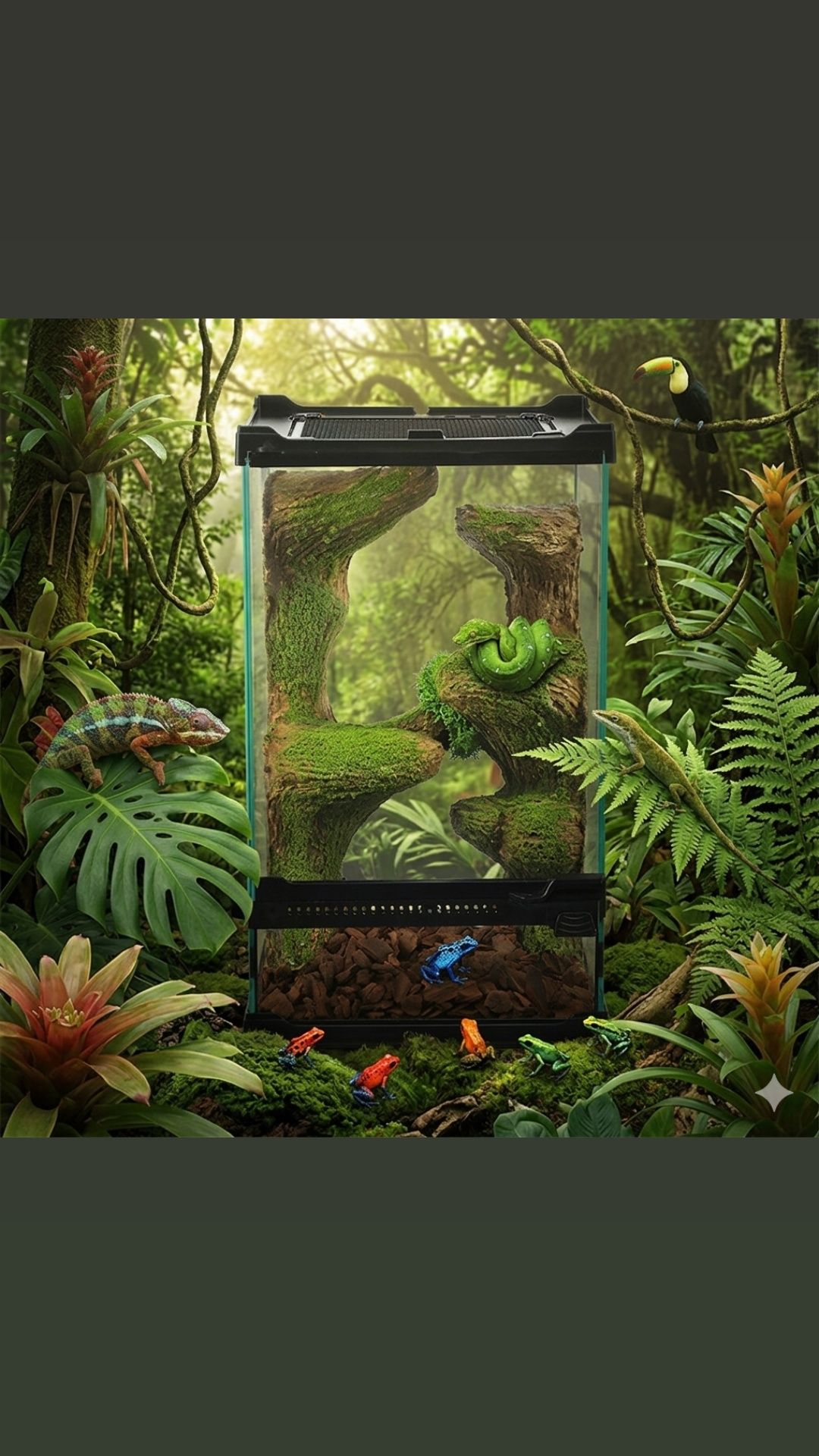 טרריום "Wild Canyon" – דגם 20x20x32.5 בעיצוב סלעי – תמונה 3