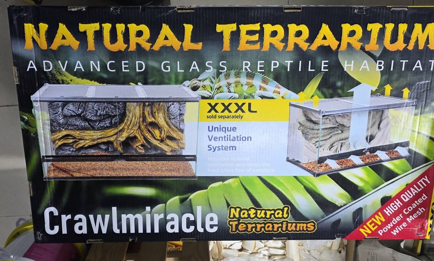 טרריום XXXL זכוכית מקצועי דגם Crawlmiracle ללא רקע 90/50/31 – תמונה 2