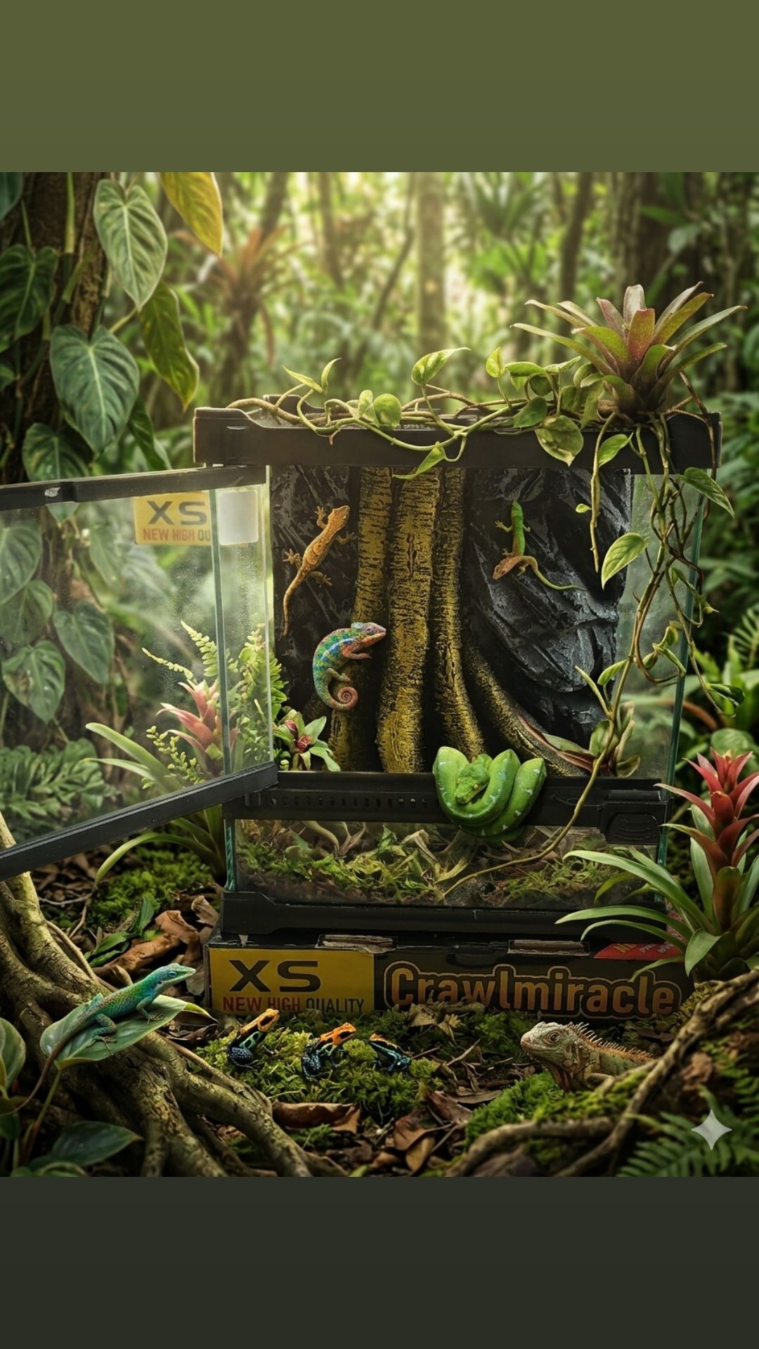 טרריום "Compact Root & Cave" דגם XS נאנו גזע עץ וסלעי 20/20/22.5 – תמונה 3