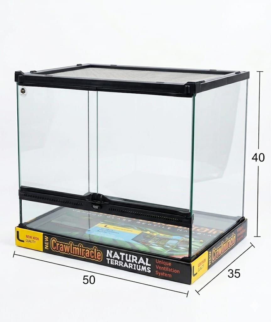 טרריום L זכוכית מקצועי דגם Crawlmiracle ללא רקע 50/35/40 – תמונה 2