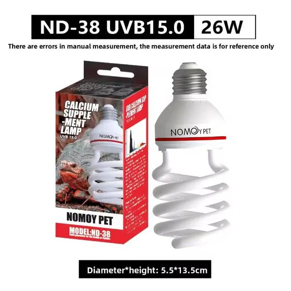 מנורה מדברית לזוחלים ודו חיים NOMOYPET ND-38 UVB 15.0 26W